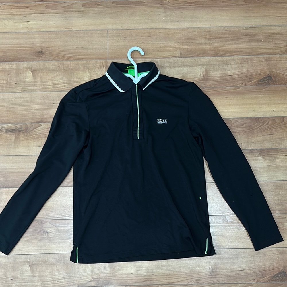 Hugo Boss Black and Green Polo Shirt Activewear